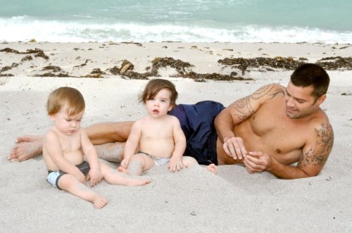 Ricky Martin with his sons Valentino and Matteo